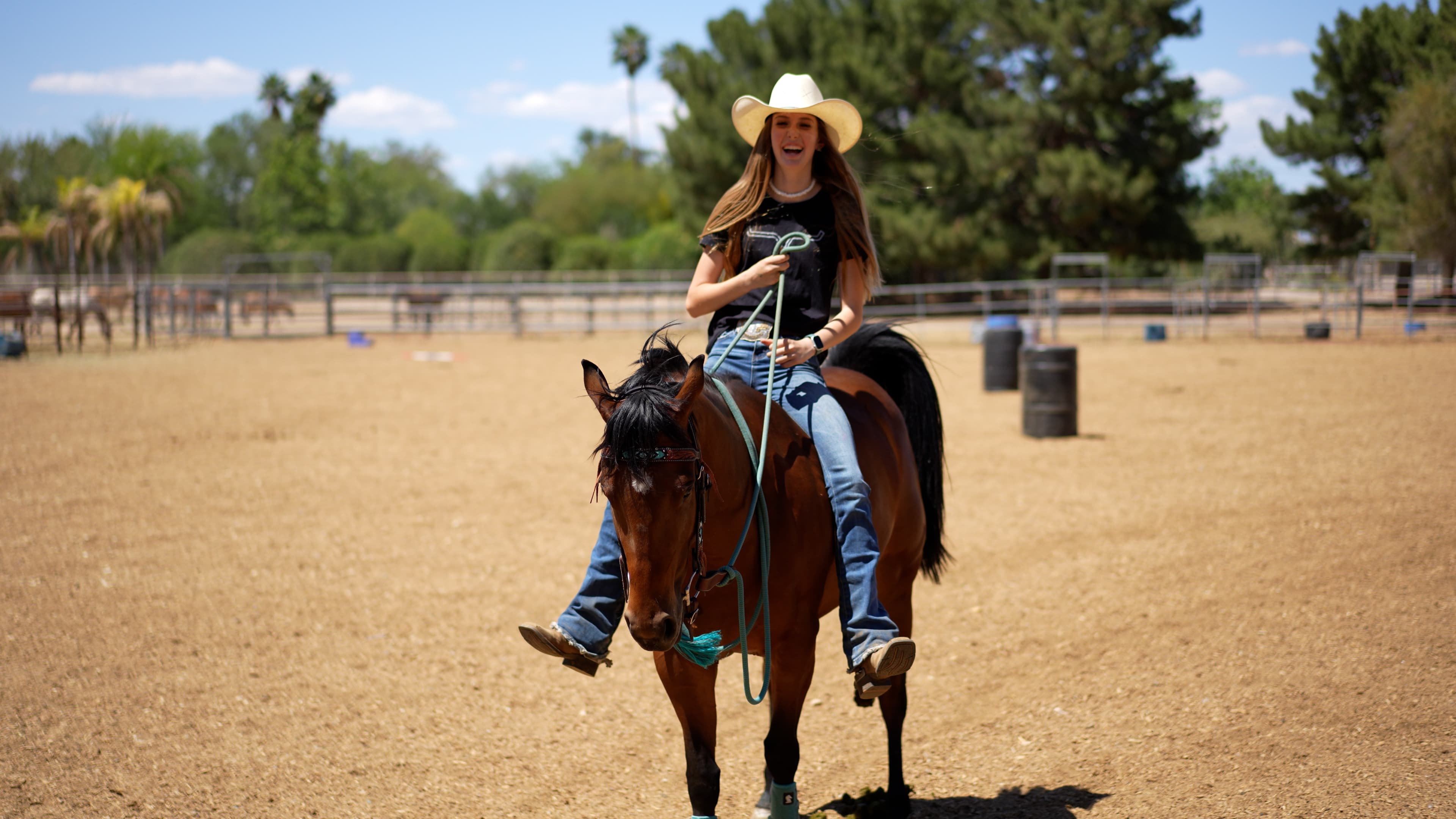 Piper Hall riding in the arena